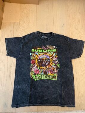 Sublime Black Acid-Wash Graphic Tee - 40oz to Freedom